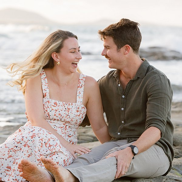lovely young couple enjoy a photo shoot at sunshine coast